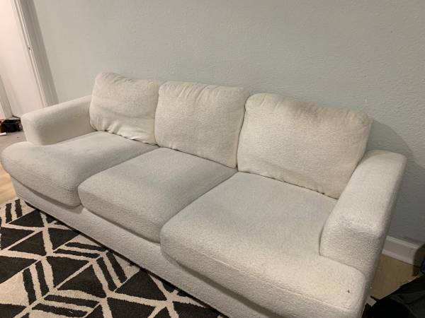 White Boucle Couch 1