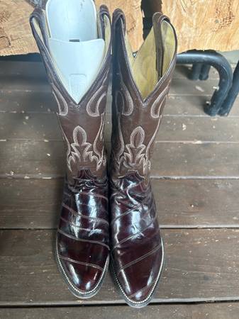 Circle G Burgandy Eel Cowboy Boots 1