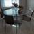 CLOSE OUT - Modern Round Glass/Chrome Table / Chairs 2 thumbnail