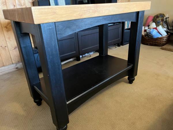 Solid, butcher block table - can used as kitchen island 1