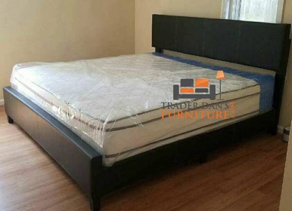 King size bed frame and a mattress 1
