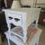 White End Table/Nightstand w/drawer, solid hardwood, metal black pulls 3 thumbnail