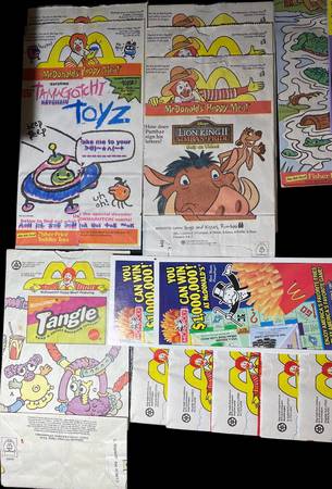 Papel publicitario antiguo sin usar de McDonald's y Wendy's - $25 (Baldwin)63471465219587124