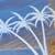 Unique art on steel panel (34"x22") depicting palm trees on the beach 2 thumbnail