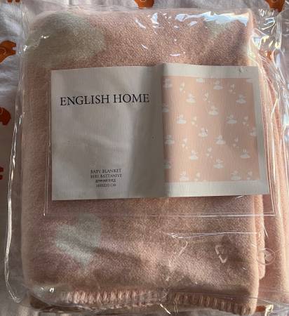 Baby blanket and pillowcase set, pink/white 1