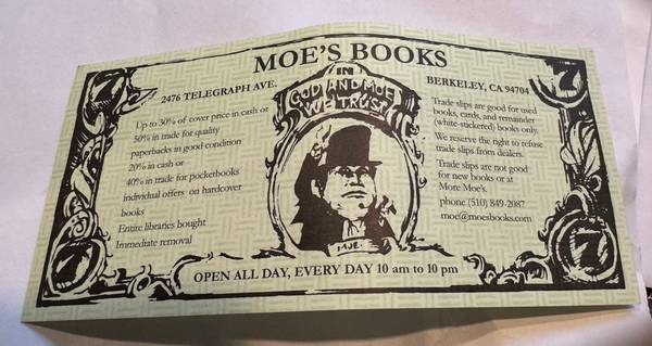 Moe's Books Trade Slips 1