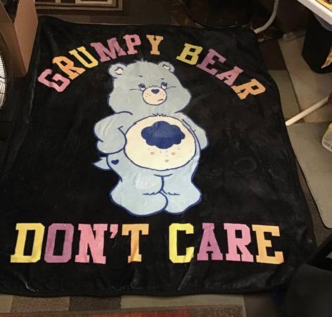 "GRUMPY BEAR DON'T CARE" BLANKET 1