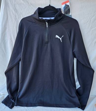 PUMA Black Size Mens Medium Pullover Jacket Coat Shirt New with Tags 1