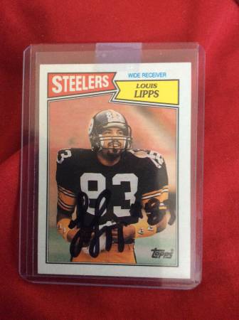 LOUIS LIPPS autographed 1987 Topps, Pittsburgh Steelers Hofer! 1