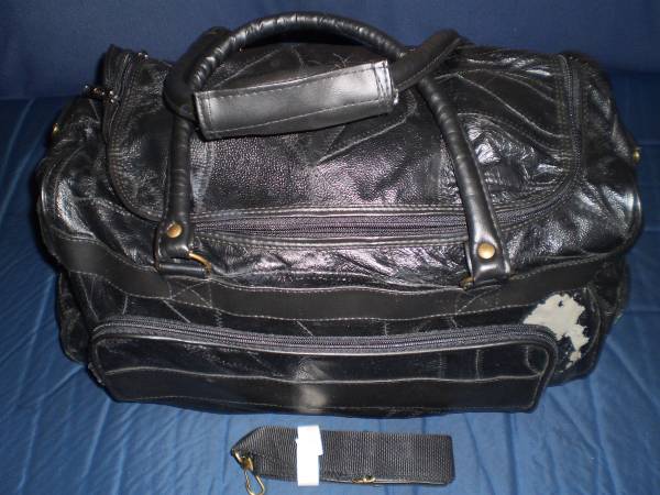 Leather Carry Rolling 2-Wheeled Luggage 1