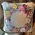 Gorgeous Silk Cream Floral Pillow with Green Welting 7 thumbnail