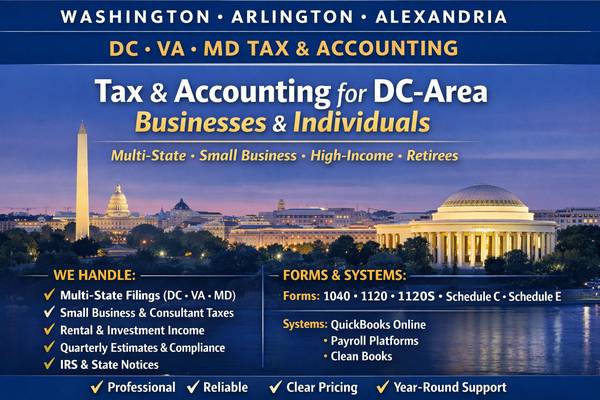 Experienced DC Tax Accountant for Businesses, Rentals & Complex Income 1