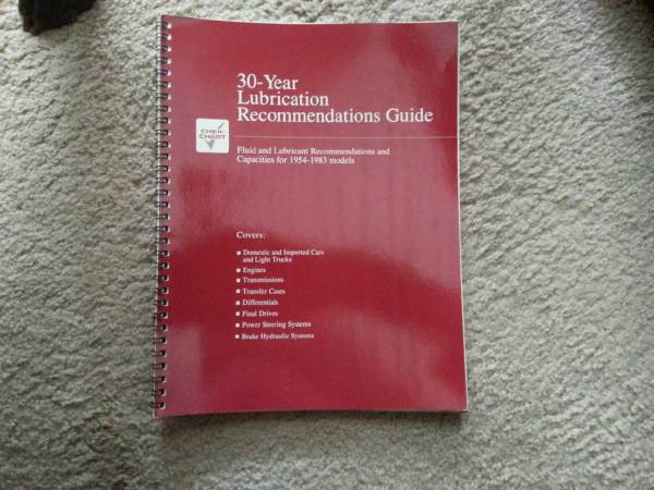 Vintage Lubrication Recommendations Guide 1