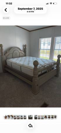 Painted Solid Wood Bedroom Suite with mattresses. 1