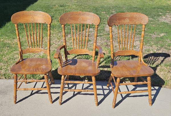 6 antique wooden dining chairs 1