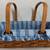 LONGABERGER "MEDIUM GATHERING" BASKET, DIVIDED PROTECTOR AND FABRIC LI 3 thumbnail