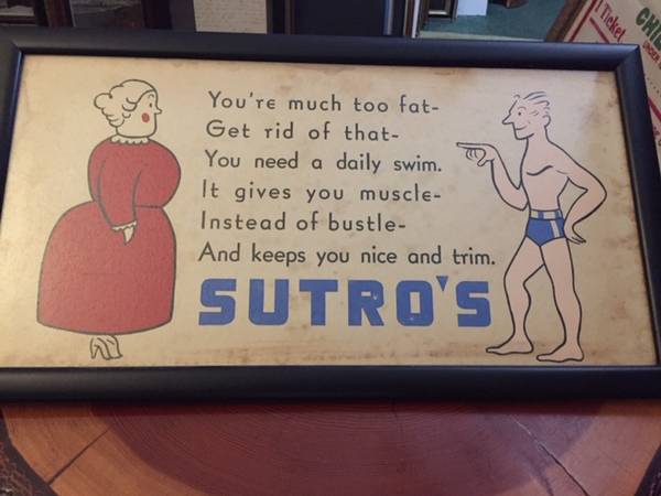 Large Sutro Bath's Street Car Poster. 1