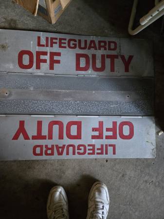 Vintage double sided lifeguard duty sign 1