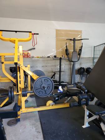 *Powertec complete gym system* with independent squat rack, dumbells, weights an 1