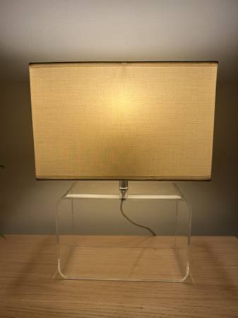 Small Lamp - Clear with White Shade 1