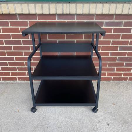 Black Metal Table/ Stand With Casters 1