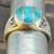 Native American Sterling Silver Navajo Eagle Inlay Turqouise Ring Size 13 thumbnail