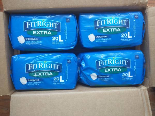 FitRight Large EXTRA Absorbency Adult Diapers/80ct 1