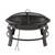 28 INCH ROUND WOOD BURNING FIRE PIT with grilling rack 3 thumbnail