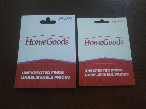 $100 gift card to HomeGoods, selling for $85 1