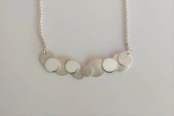 Silver 925 Necklace with disks design - handrafted, from Bellevue Art 1