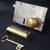 Restored Left Side Carpenter Style Rim Lock Set with Key 6" x 4 3/8" 2 thumbnail