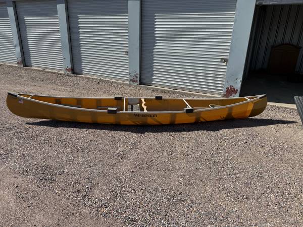 Wenonah 17  2018  Kevlar  with cart and paddles 1