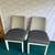 Pair modern upholstered chairs dark grey seats textured fabric off white wood fr 2 thumbnail
