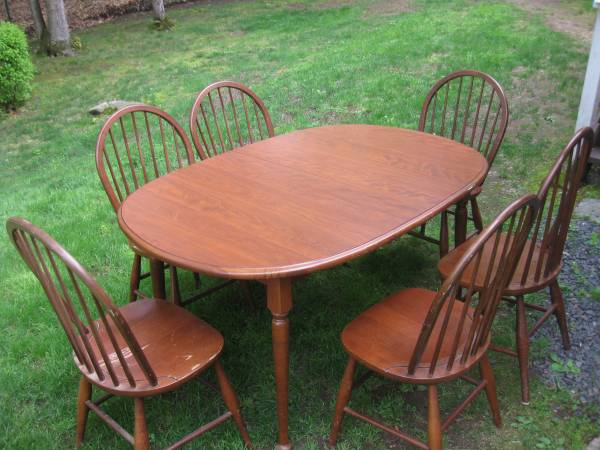 Dining Room table & 6 Chairs Set & leaf- Kitchen Table 1