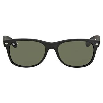 Ray Ban New Wayfarer Black Non Polarized Green Sunglasses RB2132 901 5 1