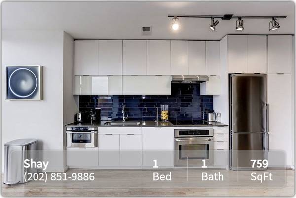 $2,065 / 1br - 759ft2 - 1 Bed / 1 Bath available at The Shay. Pets Welcome! (Washington - Shaw -  D.C.)64040027888258121