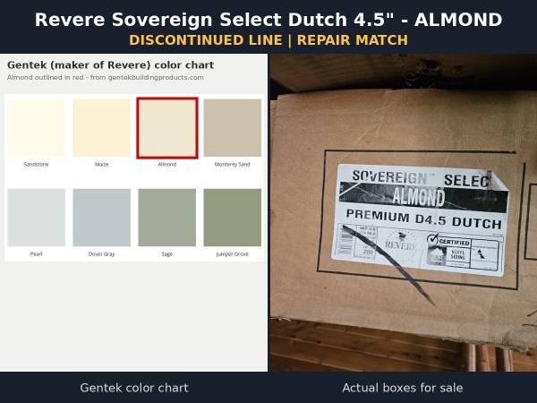 Revere Sovereign Select D4.5DL Dutch Lap Vinyl Siding - Almond 1