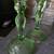 Vintage INDIANA TIARA GLASS Chantilly Green Candlestick Candle Holders 1 thumbnail