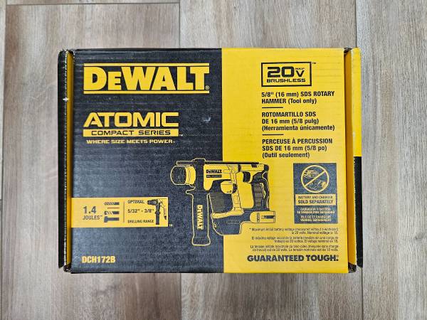➱NEW Dewalt 20V brushless compact SDS plus rotary hammer drill DCH172B 1