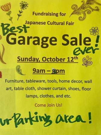 Community & Fundraising garage sale 1