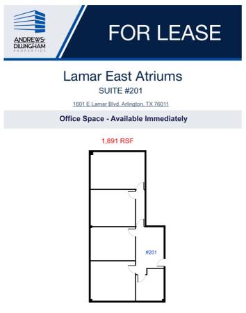 Arlington Office Suite #201 for Lease $14.50/ RSF Full service 1