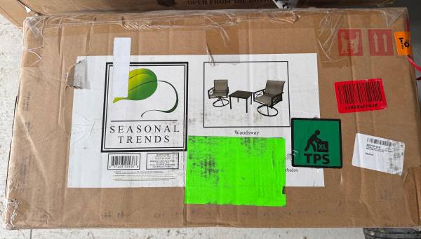 NEW Seasonal Trends SH23S3010W  Outdoor Patio Chat Set w/Sling Chairs 1