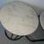 Pair Round Side Tables White Marble Colour Top Black Legs 7 thumbnail