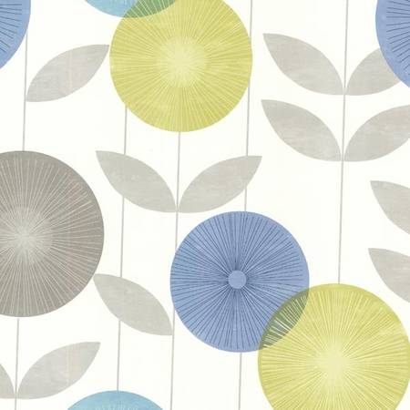 Brewster 2532-20412 Monroe Aquamarine Modern Floral Wallpaper 1