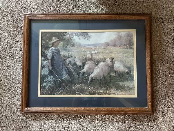 Framed print shepherds daughter 1