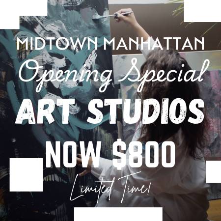 $800 / 111ft2 - $800 NYC ART STUDIOS – MIDTOWN MANHATTAN– LIMITED TIME DEAL! (Midtown)63816576435969120