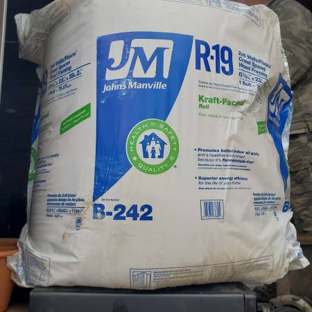 30 rolls Insulation R-19, 6 1/2"X23"X39'2" Kraft Faced 1