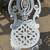 Vintage Victorian Style White Cast Iron Fancy Garden Chair 2 thumbnail