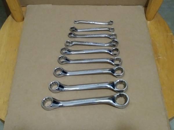 Snap-on 9pc 12Point SAE Short 10° Offset Box Wrench Set(3/16" to 3/4") 1