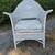 1920s Wicker Armchair Tall Back Antique porch chair 6 thumbnail